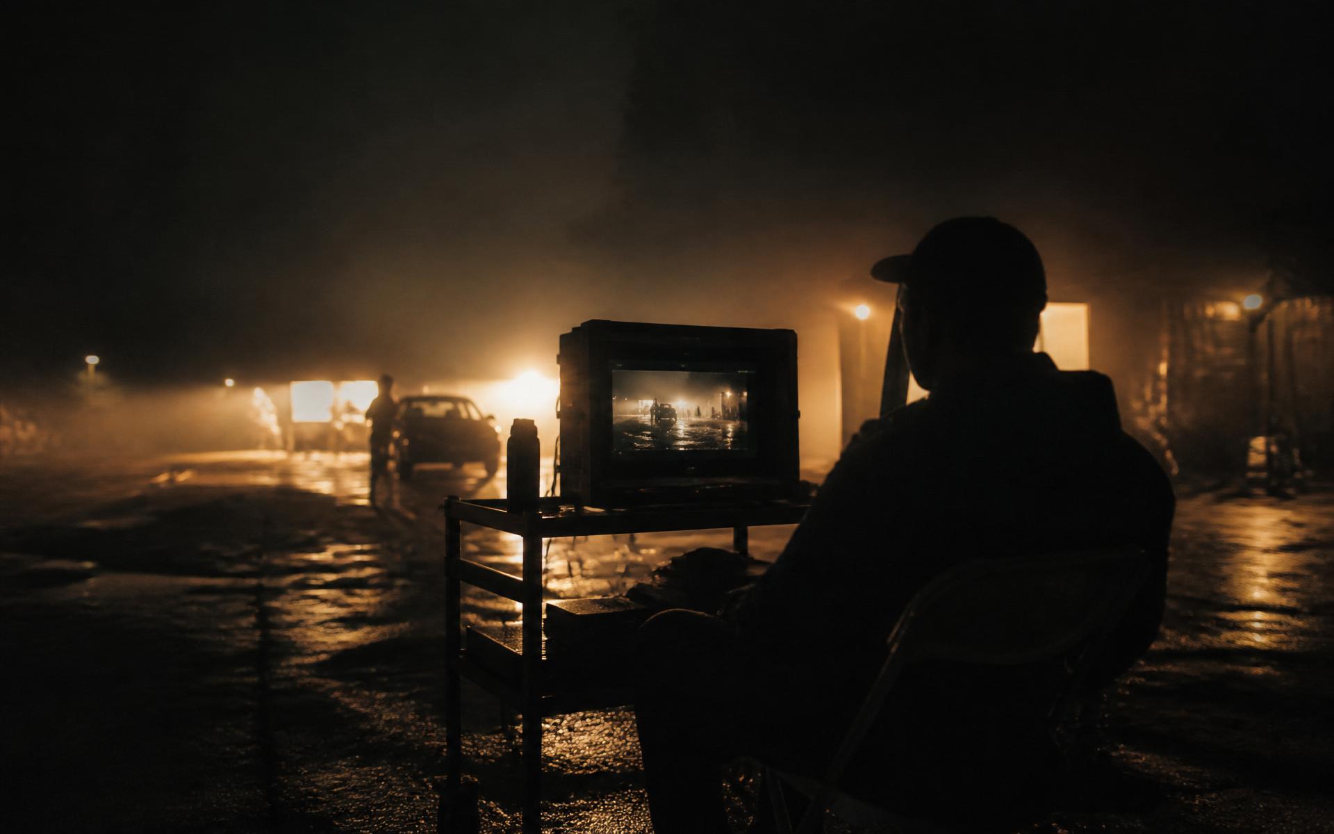 Production crew on a commercial film set